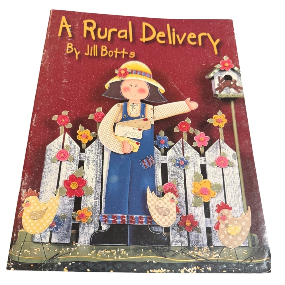 Vtg 1999 A Rural Delivery Jill Botts Folk Art Acrylic Painting Instruction Book